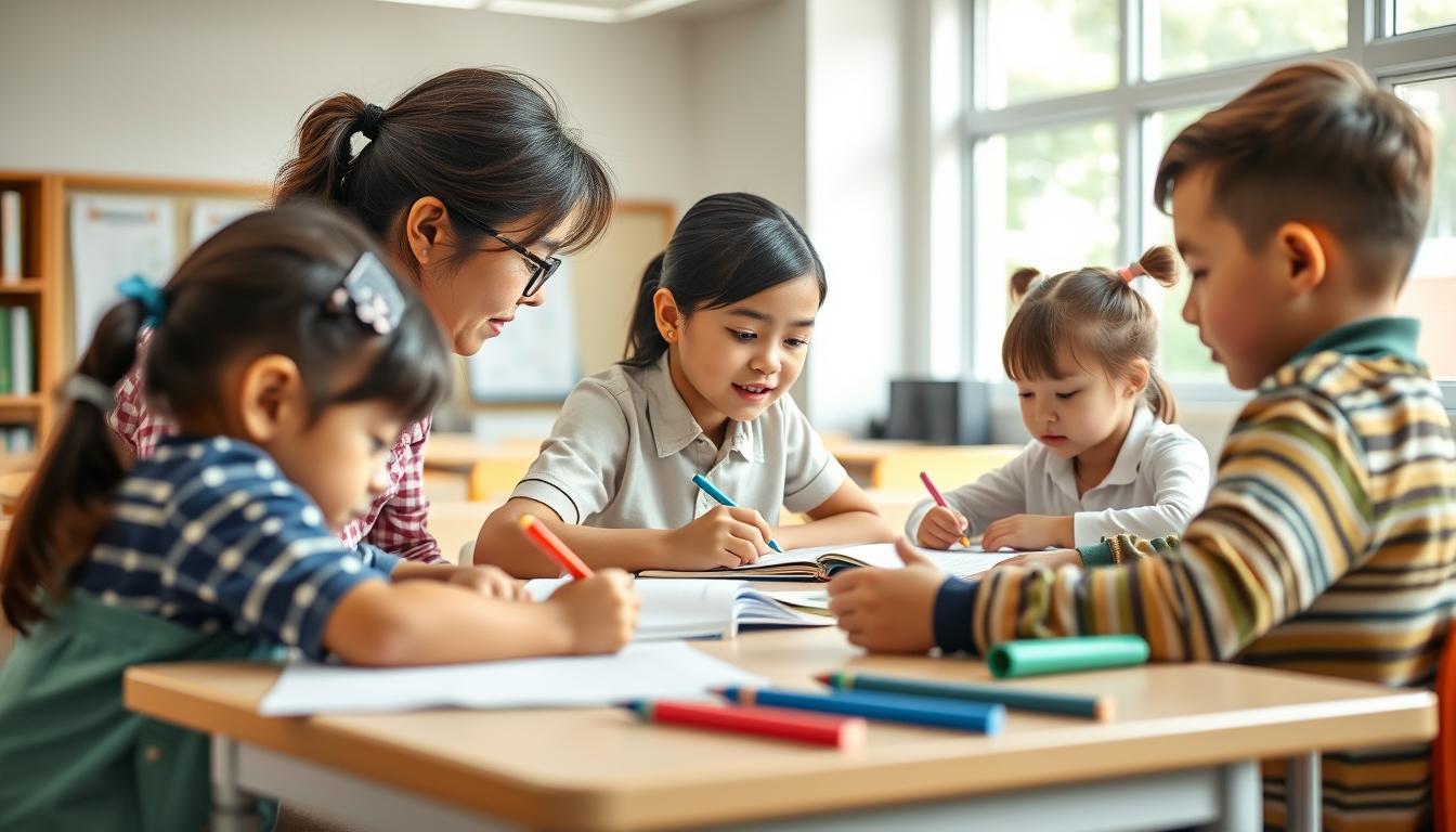 Student using a study guide to organize academic notes