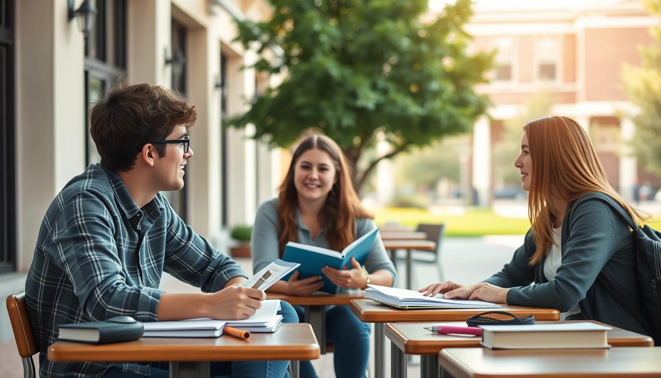 Student preparing for exams with study materials